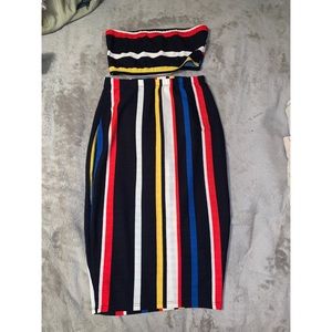 Power Stripe Skirt Set (Multi-Stripe)